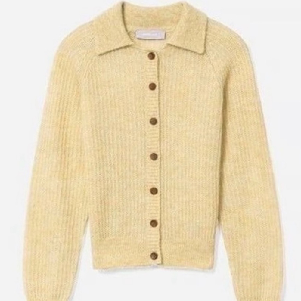 Everlane Alpaca Collared Cardigan sz Large